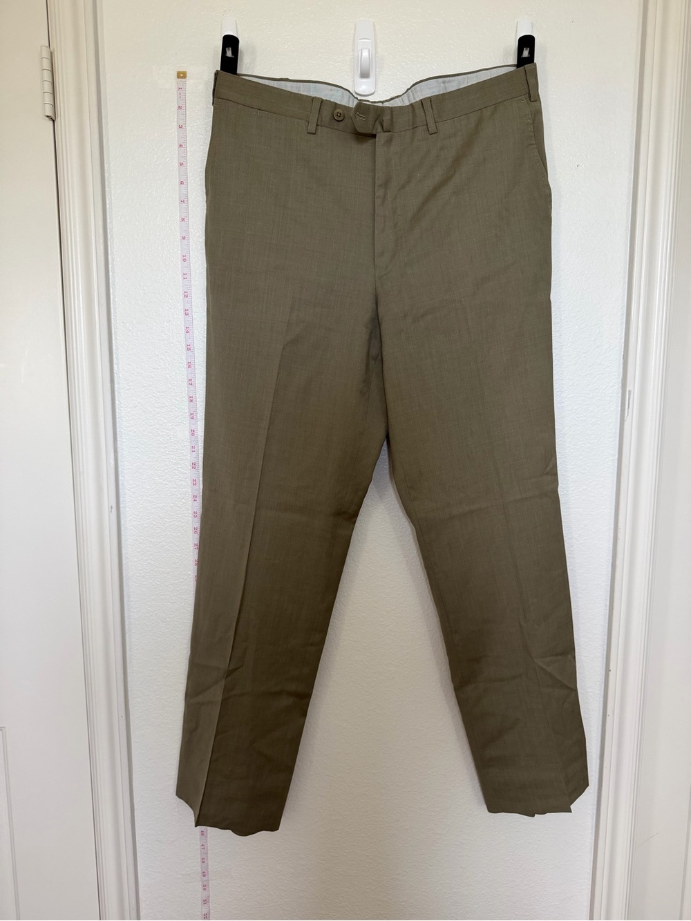 Zegna Men's Classic Olive/Khaki Dress Pants - Tailored Fit